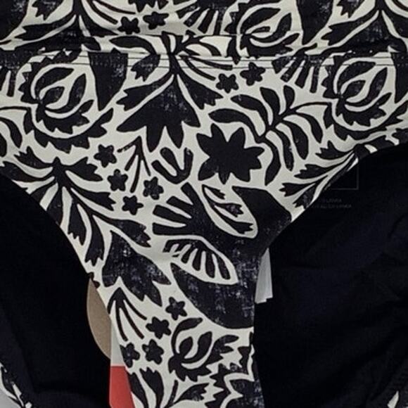 prAna Size Small Black White Flora Fauna Summer Wave Swim Bikini Bottom J19-18 - Picture 6 of 10
